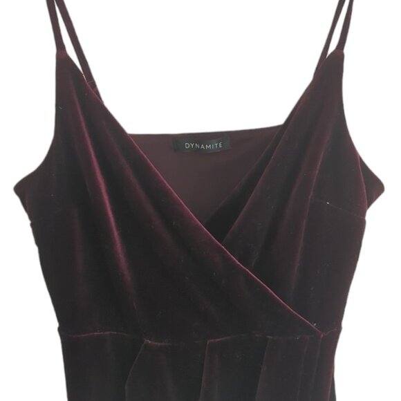 Dynamite Velvet Faux Wrap Dress - Picture 4 of 4